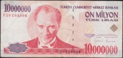 7.Emisyon 10 000 000 Lira F59 184804 Çok Temiz