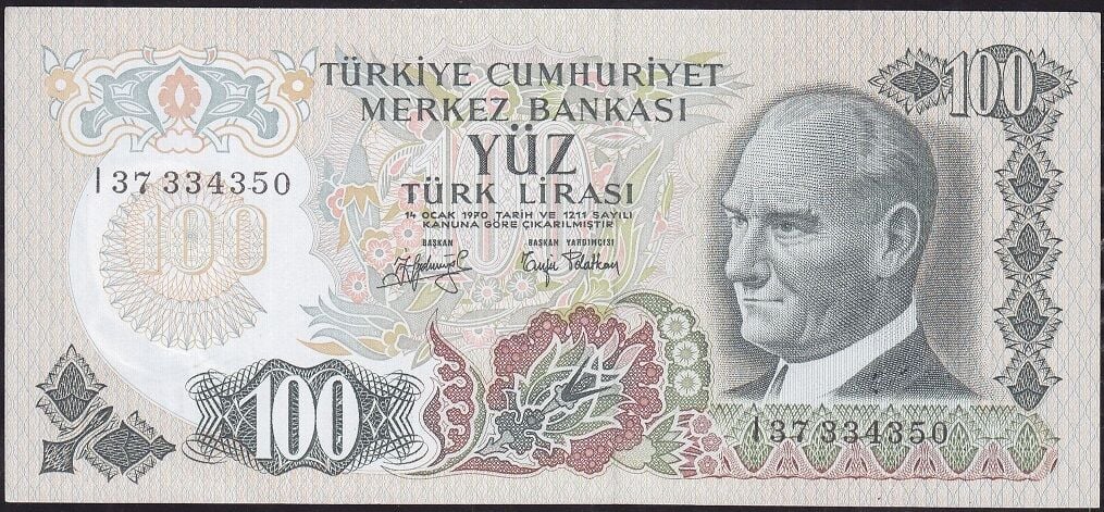6.Emisyon 2.Tertip 100 Lira I37 334350 Çilaltı Çil