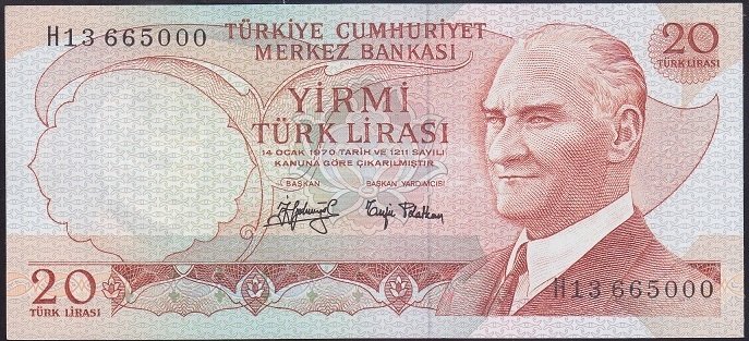 6.EMİSYON 3.TERTİP 20 LİRA H13 665000 ÇİLALTI ÇİL