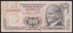 6.EMİSYON 1.TERTİP 50 LİRA G16 149055 TEMİZ eski para