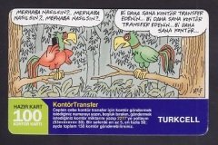 TURKCELL HAZIR KART 100 KONTÖR - KONTÖR TRANSFER -KARİKATÜR  - SKT 2008  KONDÜSYON TEMİZ