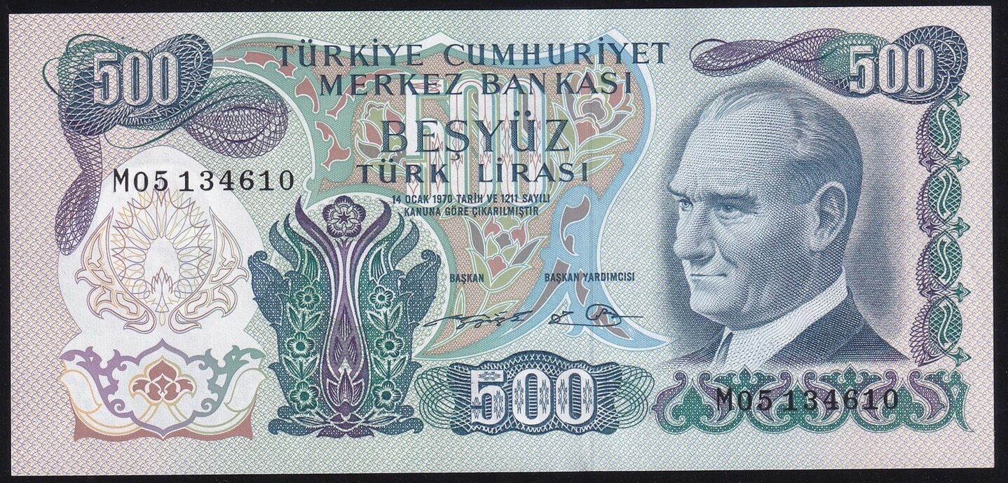6.Emisyon 2.Tertip 500 Lira M05 134610 Çil