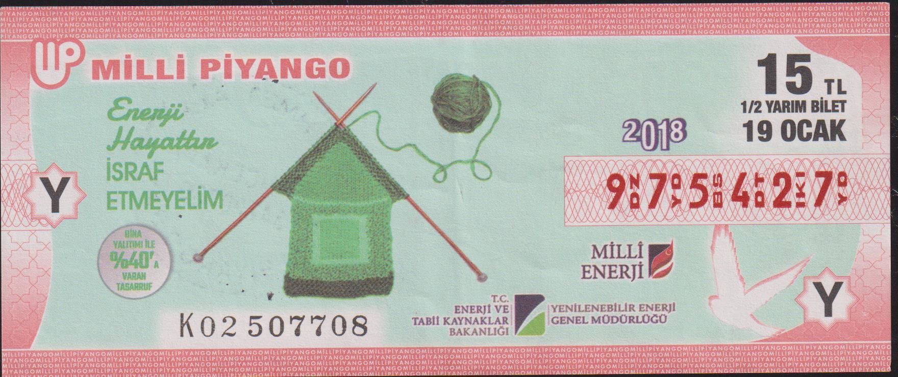 2018 19 Ocak Yarım Bilet - Y Serisi