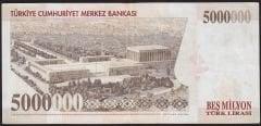 7.Emisyon 5 000 000 Lira K37 303126 Çok Temiz+