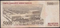 7.Emisyon 5 000 000 Lira B84 875237 Çok Temiz