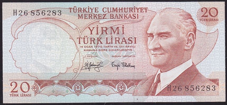 6.Emisyon 3.Tertip 20 Lira H26 856283 Çilaltı
