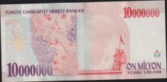 7.Emisyon 10 000 000 Lira E03 750316 Çok Temiz+
