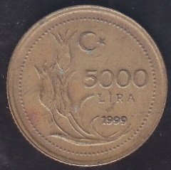 1999 Yılı 5000 Lira Çok Temiz