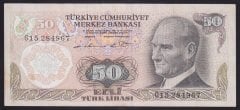 6.EMİSYON 1.TERTİP 50 LİRA G15 284967 ÇOK ÇOK TEMİZ
