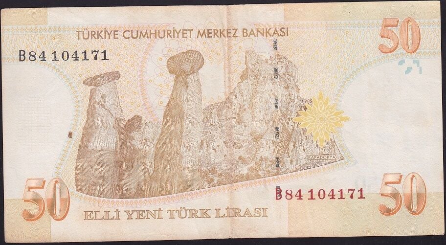 8.Emisyon 50 YTL B84 104171 Çok Temiz+