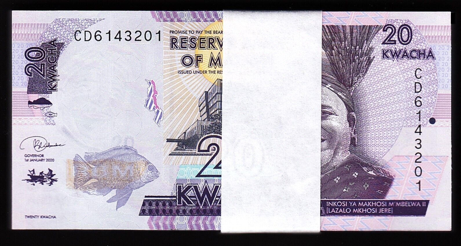 Malawi 20 Kwacha 2020 Çil Deste (100 Adet)