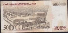 7.Emisyon 5 000 000 Lira B77 562638 Çok Temiz
