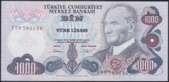 6.EMİSYON 3.TERTİP 1000 LİRA F79 585149 ÇÇT