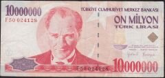 7.Emisyon 10 000 000 Lira F50 024128 Temiz