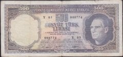 5.Emisyon 4.Tertip 500 Lira Y03 008774 Temiz