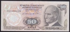 6.EMİSYON 1.TERTİP 50 LİRA G12 098159 ÇOK ÇOK TEMİZ + eski kağıt para fiyatları