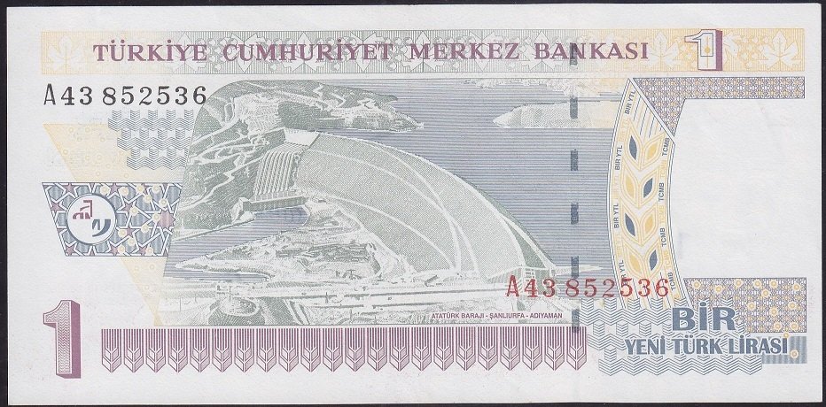 8.EMİSYON 1 YTL A43 852536 ÇÇT ÇİLALTI