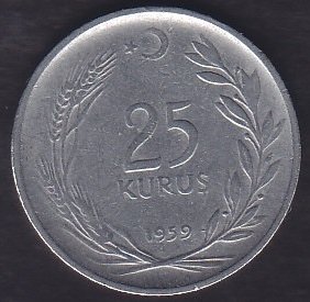 1959 YILI 25 KURUŞ