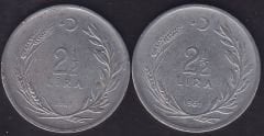 1961 Yılı 2.5 Lira (Ters Düz Takım)