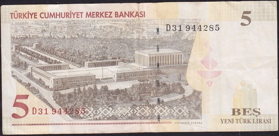 8.Emisyon 5 YTL D31 944285 Çok Temiz+