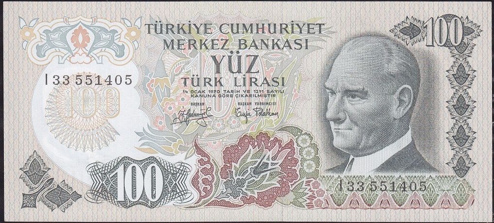 6.Emisyon 2.Tertip 100 Lira I33 551405 Çil