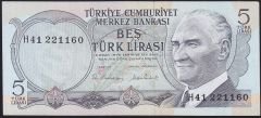 6.Emisyon 2.Tertip 5 Lira H41 221160 Çilaltı