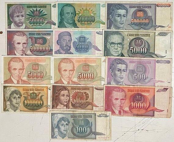 Yugoslavya Lotu 13 Adet Çok Temiz