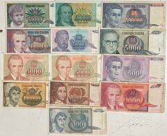 Yugoslavya Lotu 13 Adet Çok Temiz