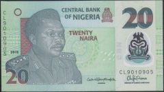 Nijerya 20 Naira 2015 Çilaltı Polymer