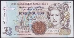Guernsey 5 Pound 1986 -2008 Çil Pick 56c