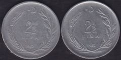 1962 Yılı 2.5 Lira (Ters Düz Takım)