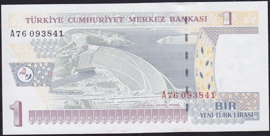 8.Emisyon 1 YTL A76 093841 Çil