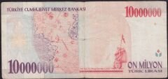 7.Emisyon 10 000 000 Lira F44 518946 Çok Temiz