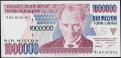 7.Emisyon 2.Tertip 1 000 000 Lira N38 685045 Çilaltı Çil