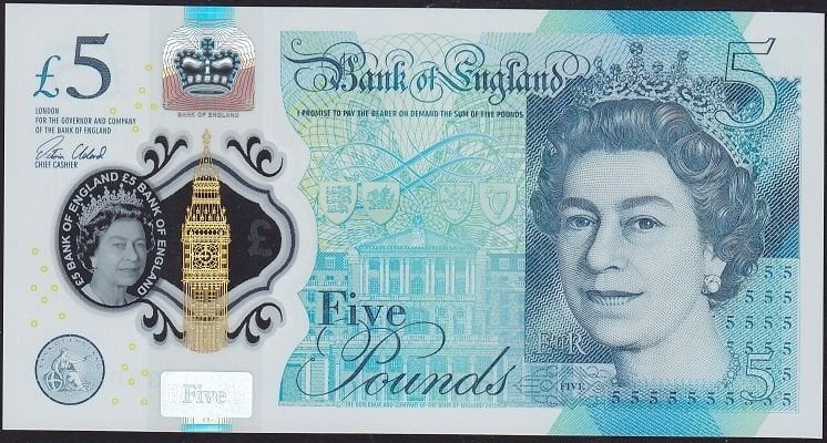İngiltere 5 Pound 2015 Çil Pick 394 Polimer