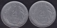 1963 Yılı 2.5 Lira (Ters Düz Takım)
