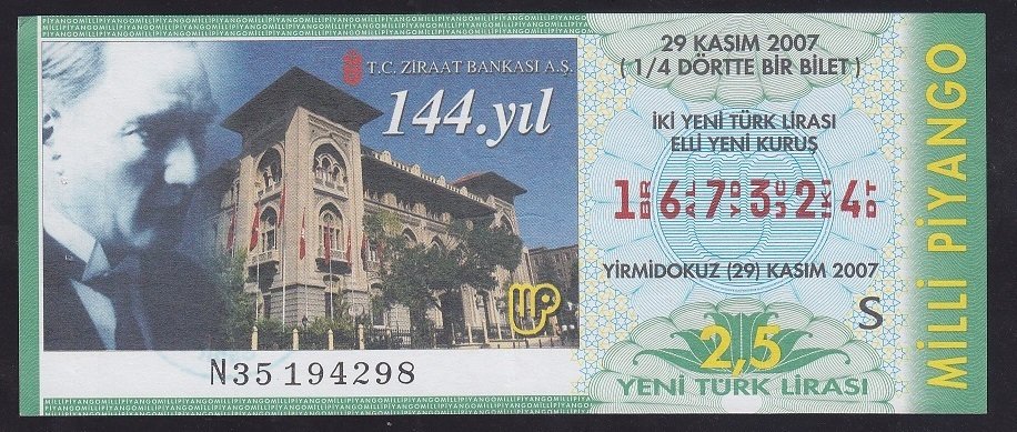 2007 29 KASIM ÇEYREK BİLET