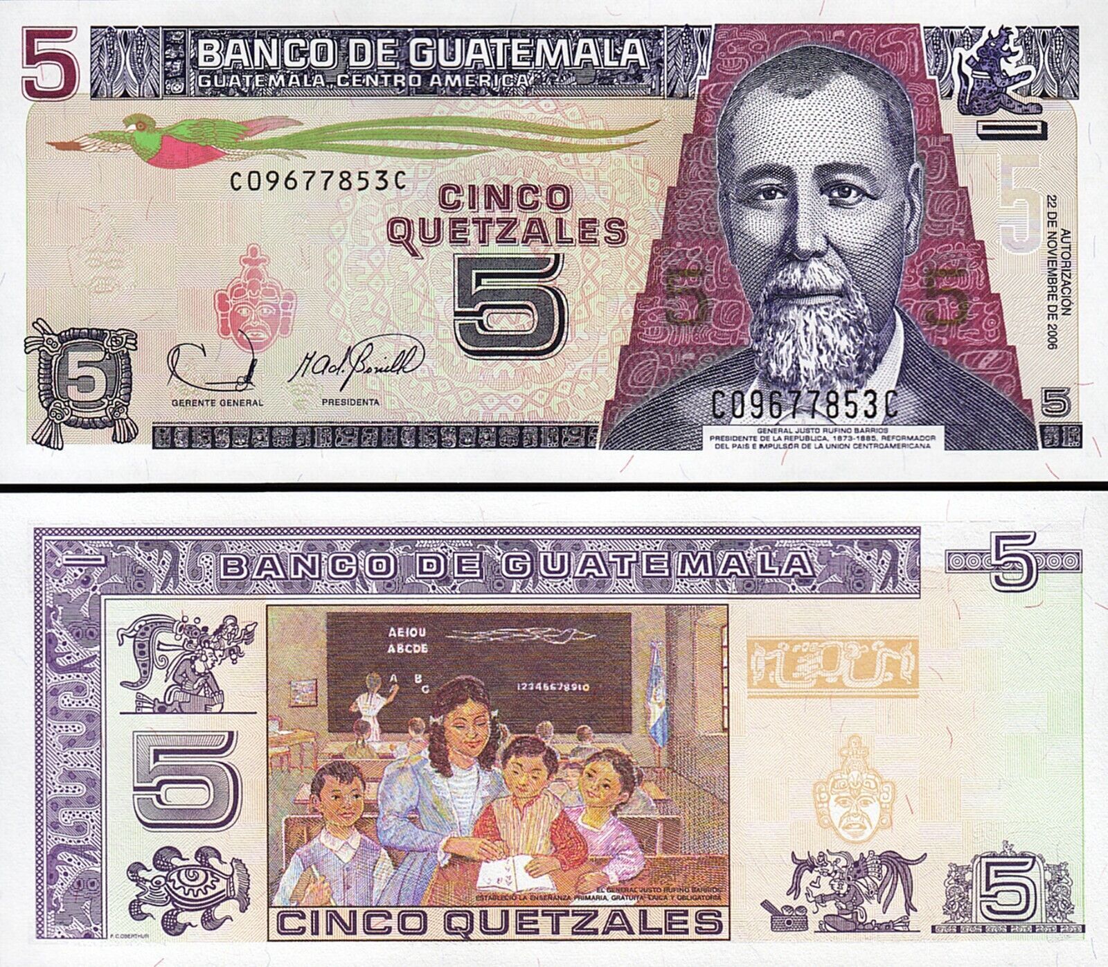 Guetemala 5 Quetzal 2006 Çil Pick 106b