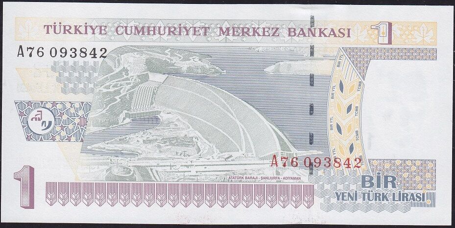 8.Emisyon 1 YTL A76 093842 Çil