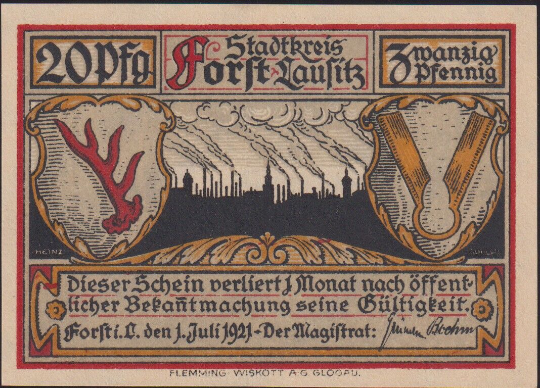 Almanya 20 Pfennig Notgeld 1921 Çil