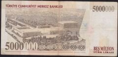 7.Emisyon 5 000 000 Lira B52 936549 Çok Temiz