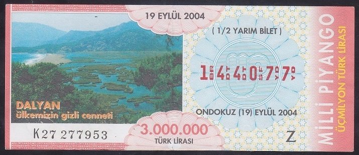 2004 19 EYLÜL YARIM BİLET Z SERİSİ