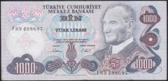6.EMİSYON 3.TERTİP 1000 LİRA F69 488687 ÇOK TEMİZ +