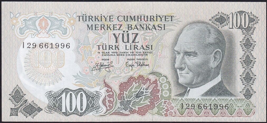6.Emisyon 2.Tertip 100 Lira I29 661996 Çil