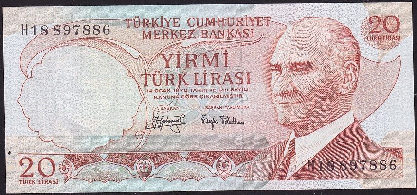 6.Emisyon 3.Tertip 20 Lira H18 897886 Çilaltı Çil