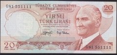6.EMİSYON 3.TERTİP 20 LİRA G81 551111 ÇİLALTI ÇİL