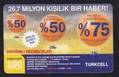 TURKCELL HAZIR KART 100 KONTÖR - İNDİRİMLİ SEÇMECELER - SKT 2007