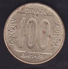 Yugoslavya 100 Dinar 1989