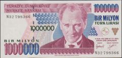 7.Emisyon 2.Tertip 1 000 000 Lira N32 798366 Çilaltı Çil