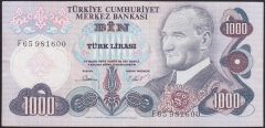 6.EMİSYON 3.TERTİP 1000 LİRA F65 981600 ÇÇT ÇİLALTI